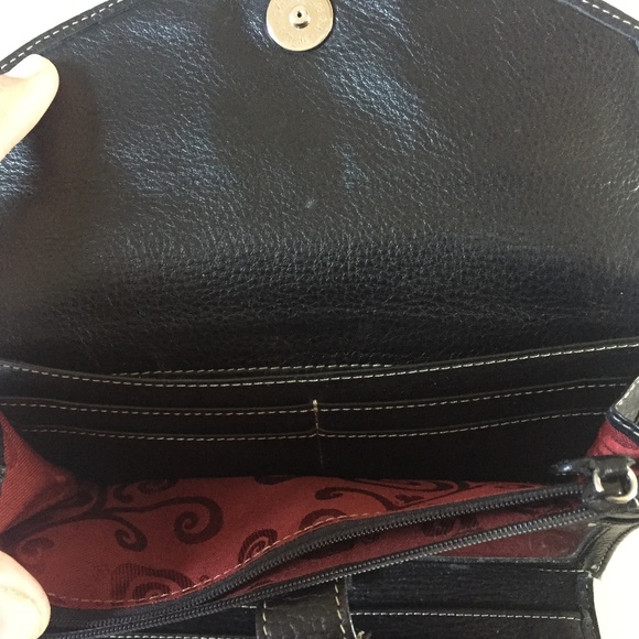 Brighton Black Leather & Suede Crossbody Bag - Picture 5 of 6